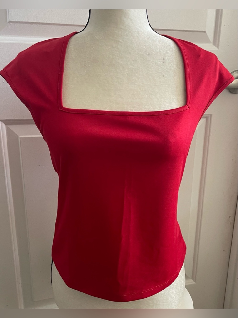 19 Cooper Red Square Neck Cap Sleeve Top